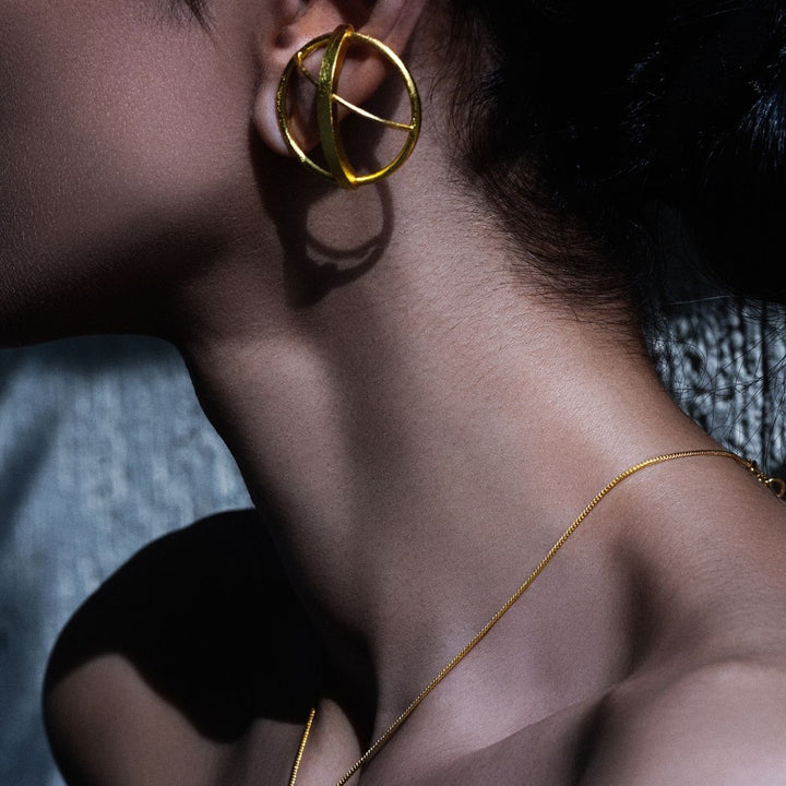 Nia Studs | Gold Finish Brass Jewellery | Hand-Crafted | Bespoke Design