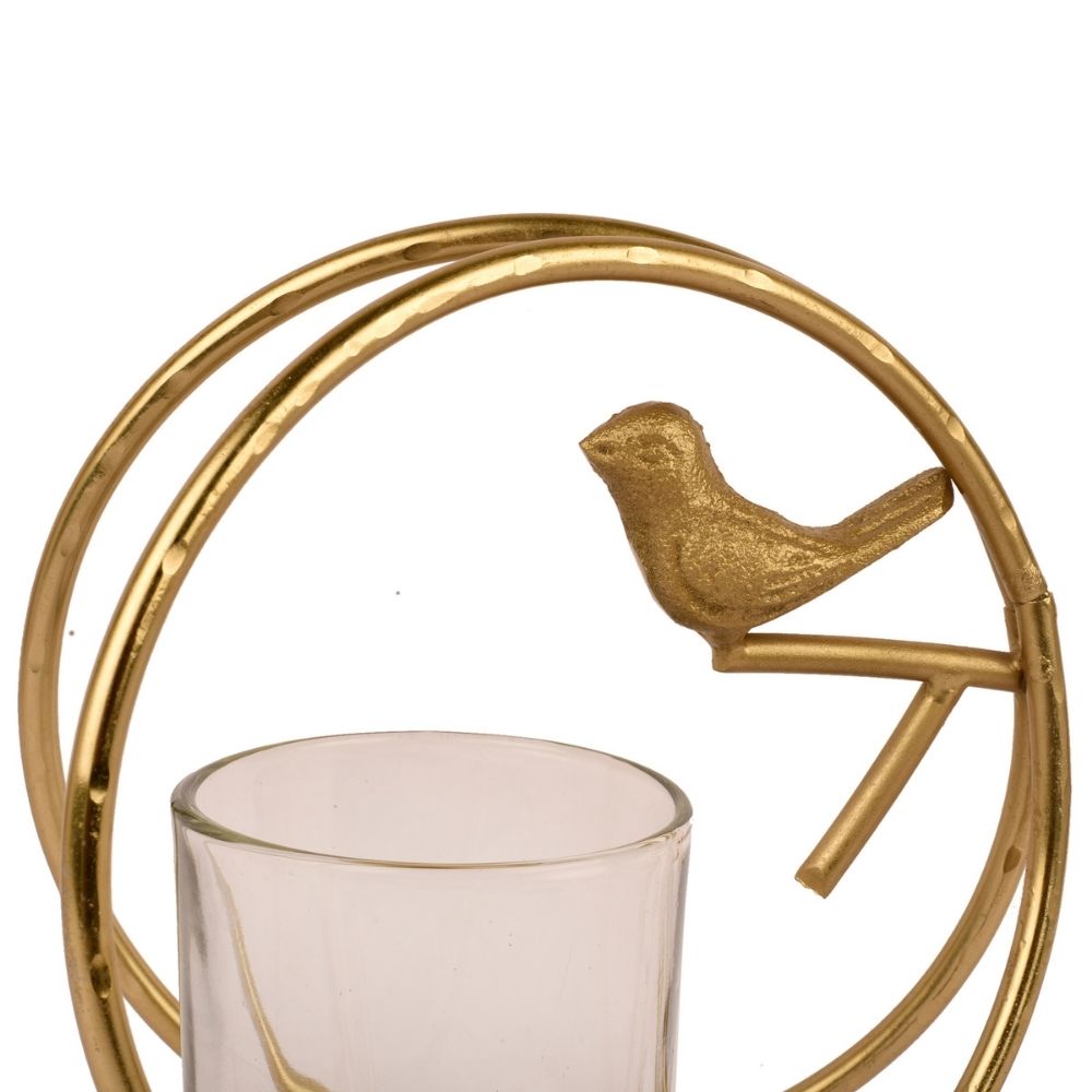 Bird With A Ring Candle Holder | Modern Table Top Accent | Festive Decor | 6"