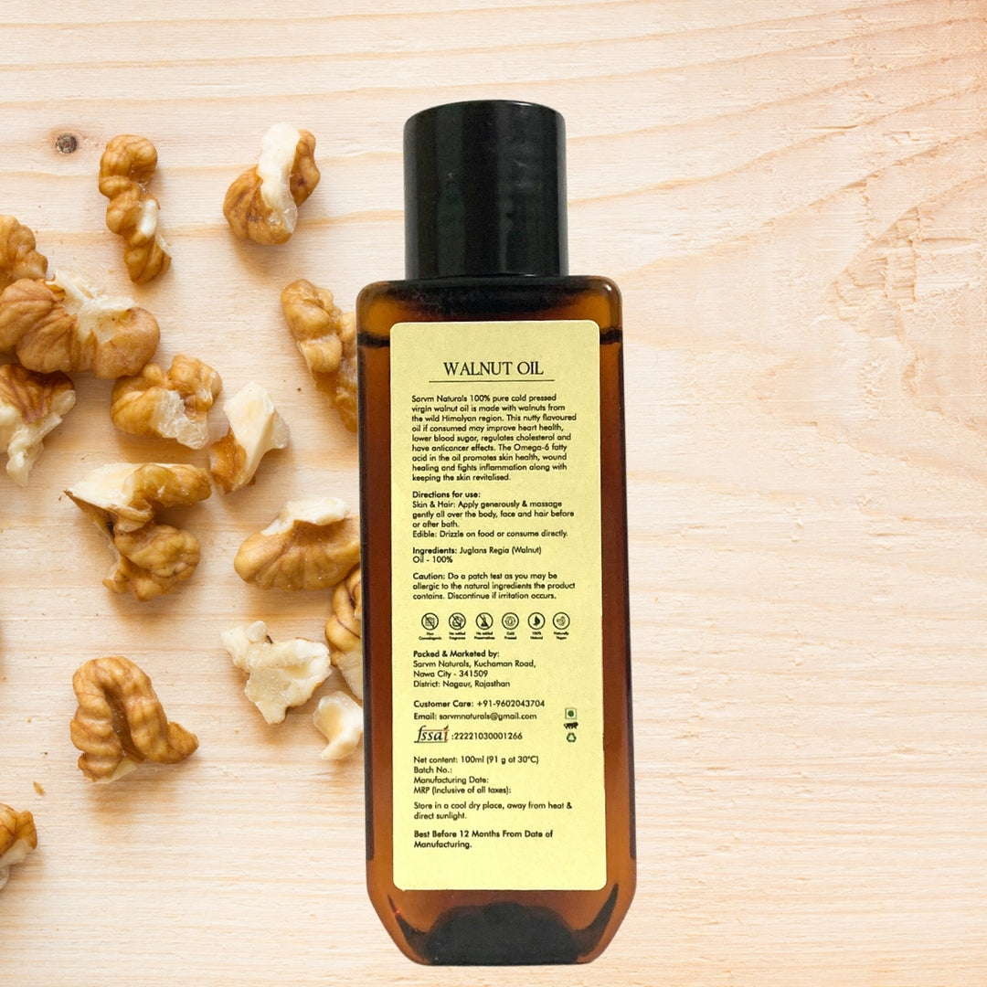 Cold Pressed Virgin Walnut Oil | Skin Rejuvenating | Nutty Flavoured & Healthful