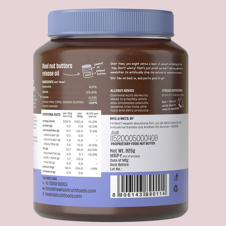 SUPERSAVER Breakfast Combo - Dark Chocolate Peanut Butter Crunchy (925g) + Choco Fruit Crunch Muesli (750g) - With Real Chocolate - No Added Sugar - No Preservatives