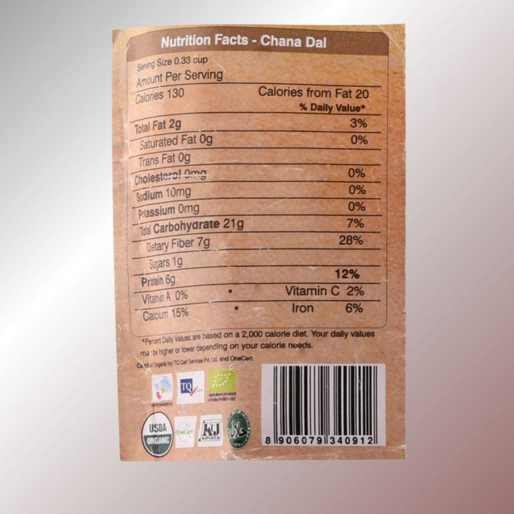 Chana Dal (Split Chickpeas) | 100% Organic & Unpolished | High-Protein | 450 GM