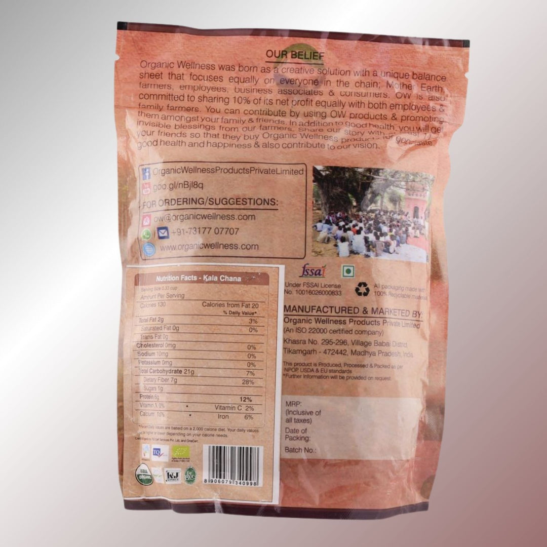 Kala Chana ( Black Chickpeas) | 100% Organic | Plant-Based Protein | 450 GM