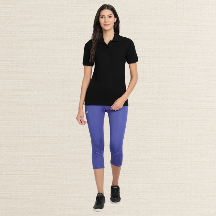 Polo Shirt | Collar T-Shirt | Bamboo | Soft | Casual | Women Active Wear | Black