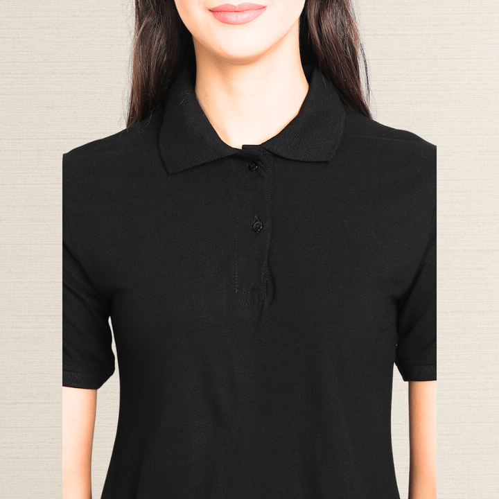 Polo Shirt | Collar T-Shirt | Bamboo | Soft | Casual | Women Active Wear | Black