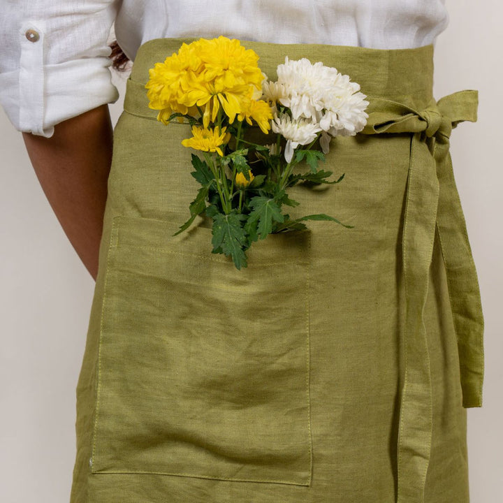 Half Apron With Big Pockets | Hemp Fabric | Usable for Long Hours | Unisex | Sold Colours