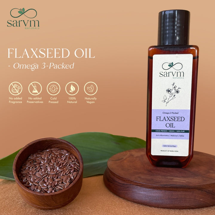 Cold Pressed Virgin Flaxseed Oil | Heart and Gut Friendly | Skin Revitalising | Natural