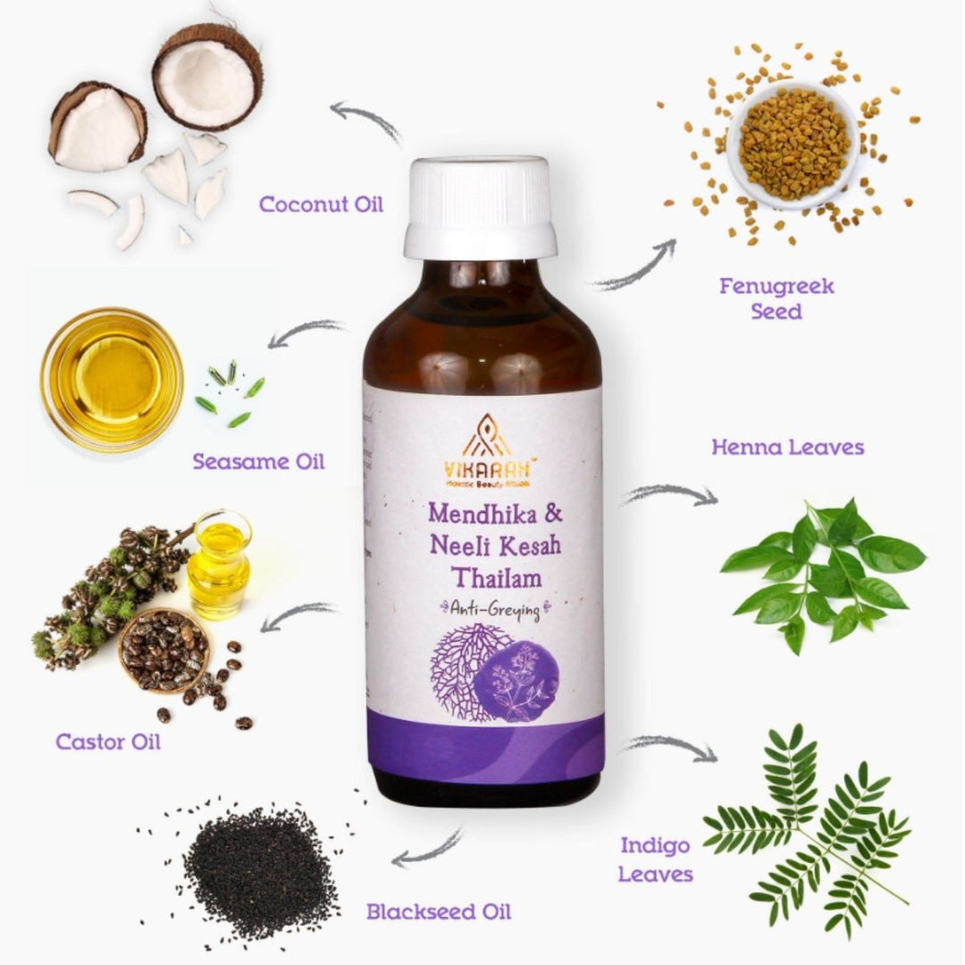 Henna And Indigo Hair Oil | Premature Greying & Aging Hair | Ayurvedic Hair Dye