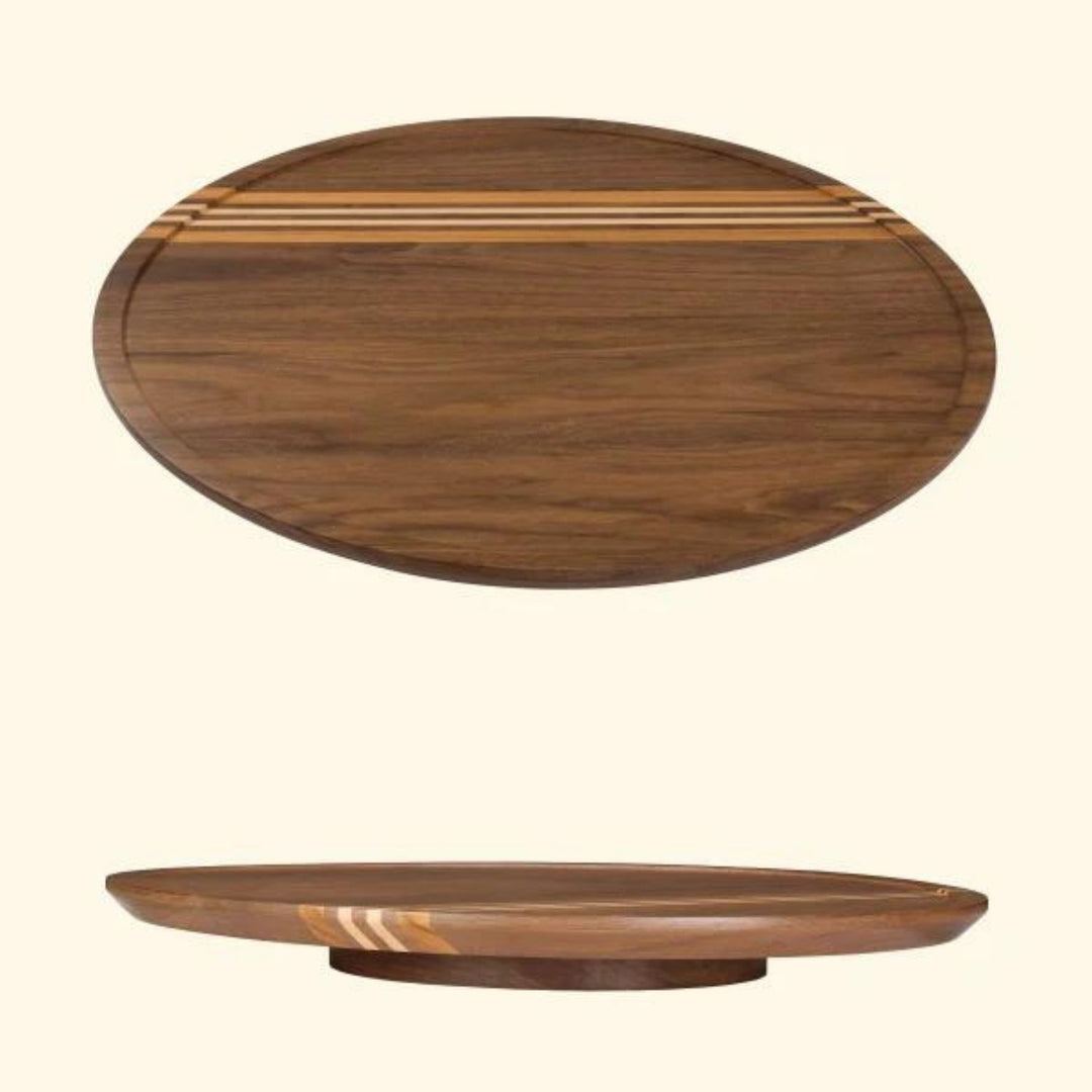 Lazy Susan Turntable | Revolving Tray | American Walnut Wood | 18 Inch