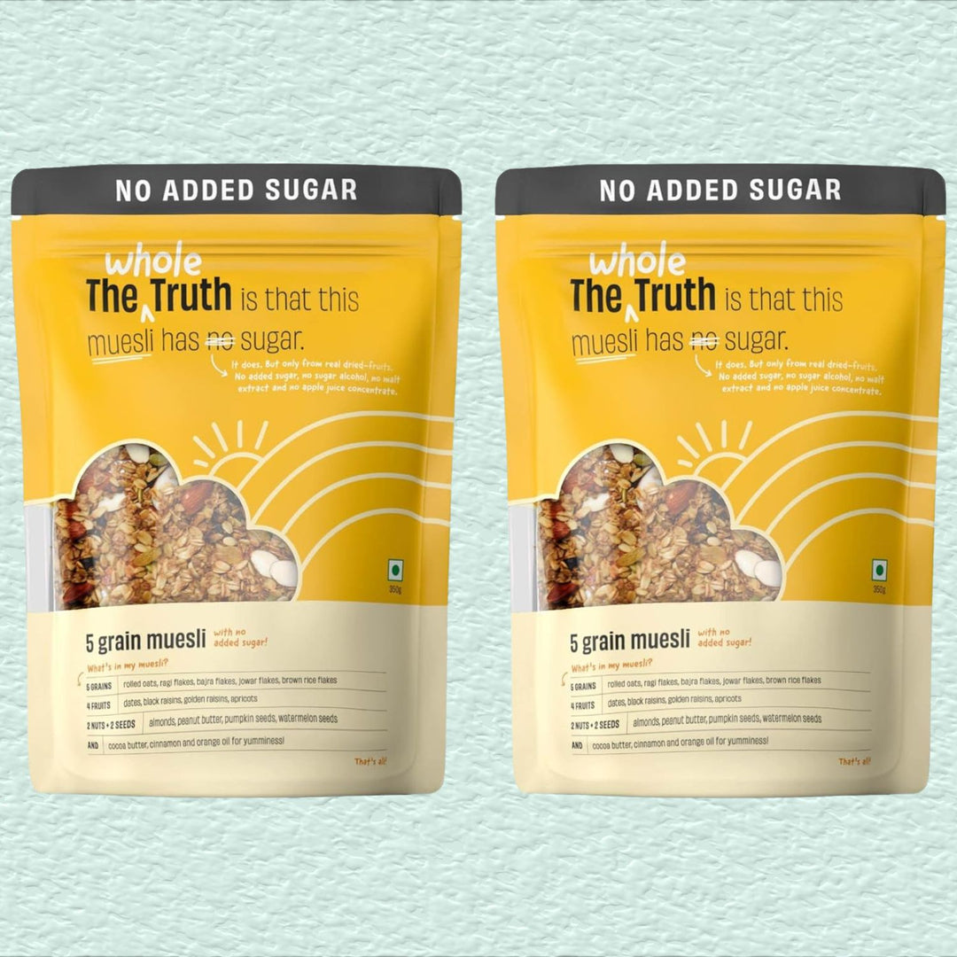 5 Grain Muesli | No Soy-No Gluten Healthy Breakfast | 750 GM Pack of 2