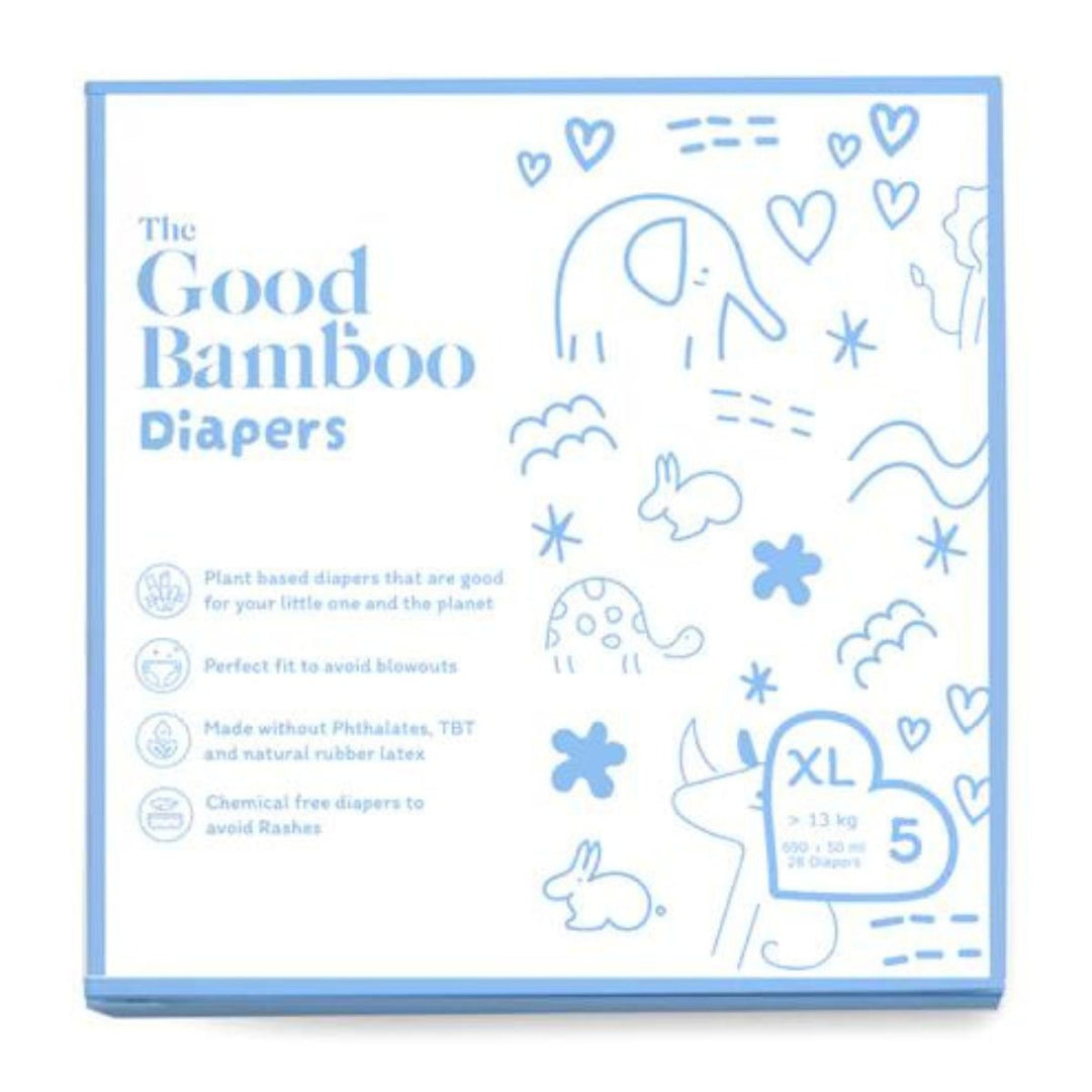 Eco-Friendly Bamboo Diapers | XL Size / More Than 13 KG | Tape Style | Pack Of 28