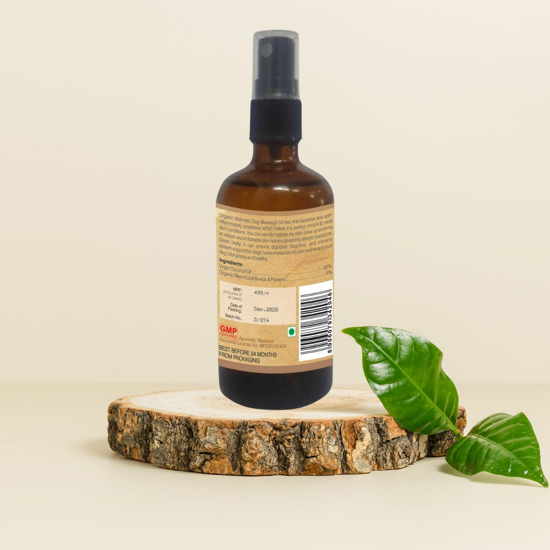 Dog Massage Oil | Healthy Skin & Hair Oil | SLS/SLES-Free | Fragrances-Free | 100 ML