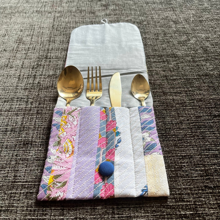 Multi Colour Cutlery Case | Fabric Fusion | Travel & Lunch Box Accessory