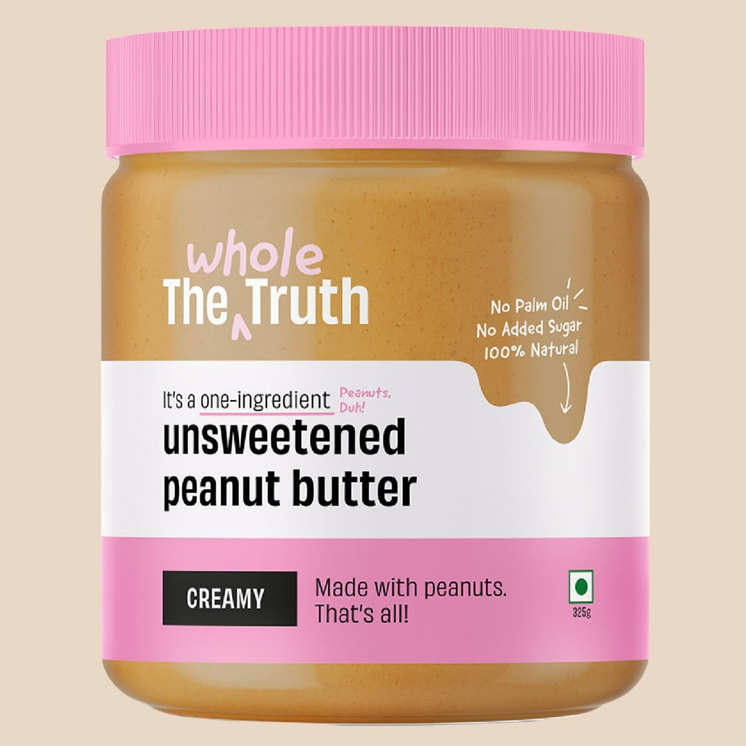 Creamy Unsweetened Peanut Butter | Vegan-Gluten Free-No Preservatives-No Palm Oil | Pack of 2