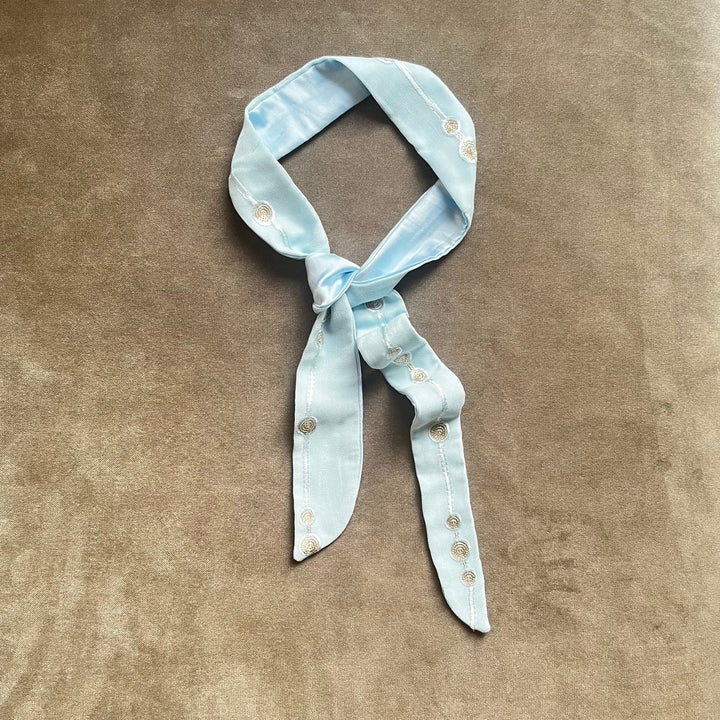 Free Size Headband For Women | Made of Subtly Embellished Georgette | Ice Blue | 