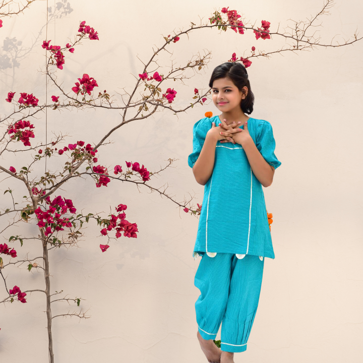 Turquoise Gota Set  |  Ethnic Kurta Set  |  Gota Work  |  Festive Wear |  Set Of 2