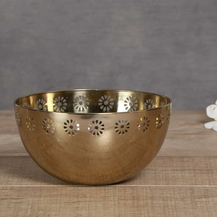 Gold Plated Stainless Steel Decorative Bowl | Center Piece | Dining Decor