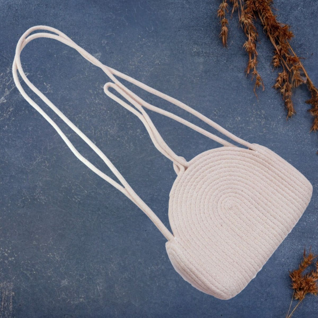 Hand-Crafted Sling Bag | Cotton | Artisanal | Sustainable | Off-White