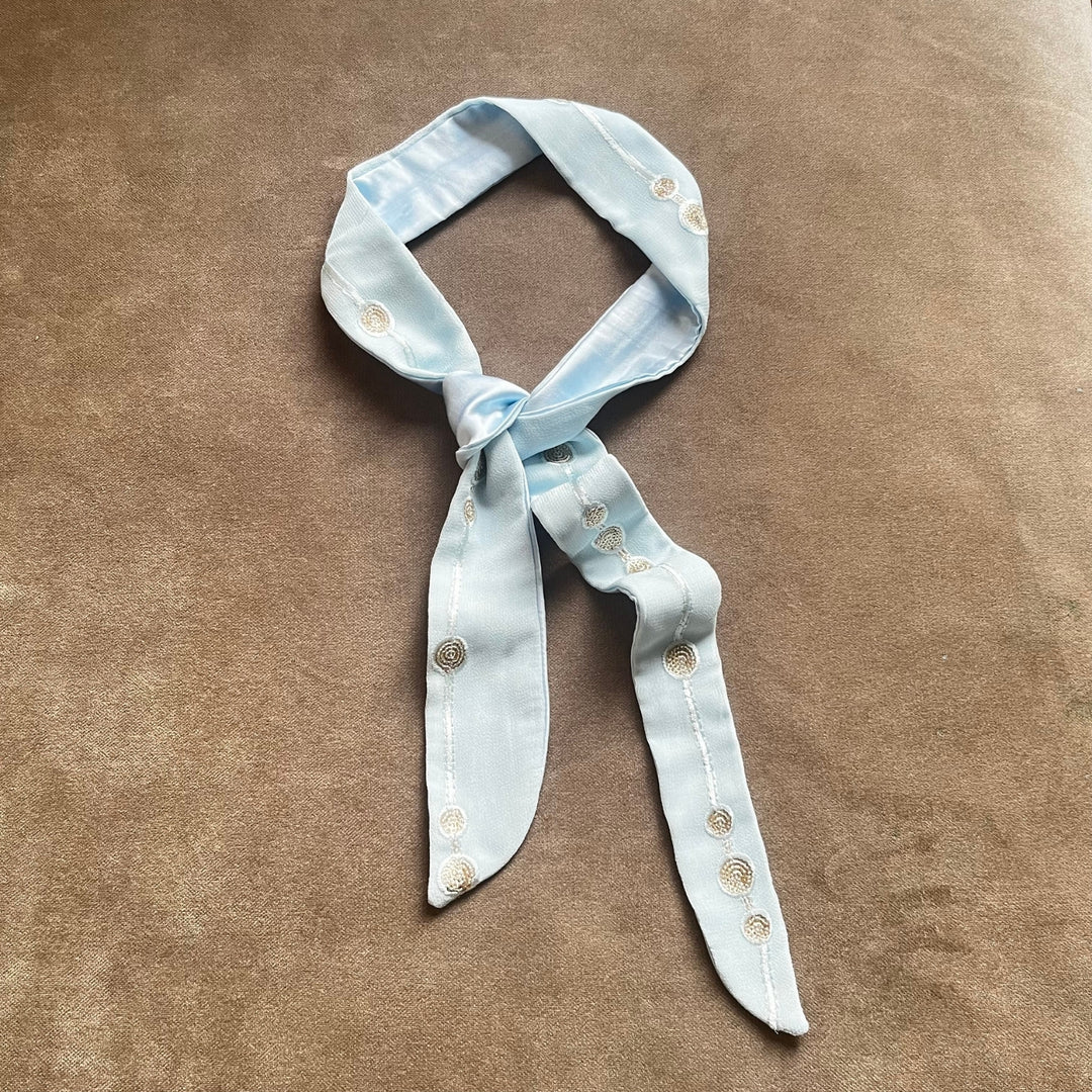 Free Size Headband For Women | Made of Subtly Embellished Georgette | Ice Blue | 