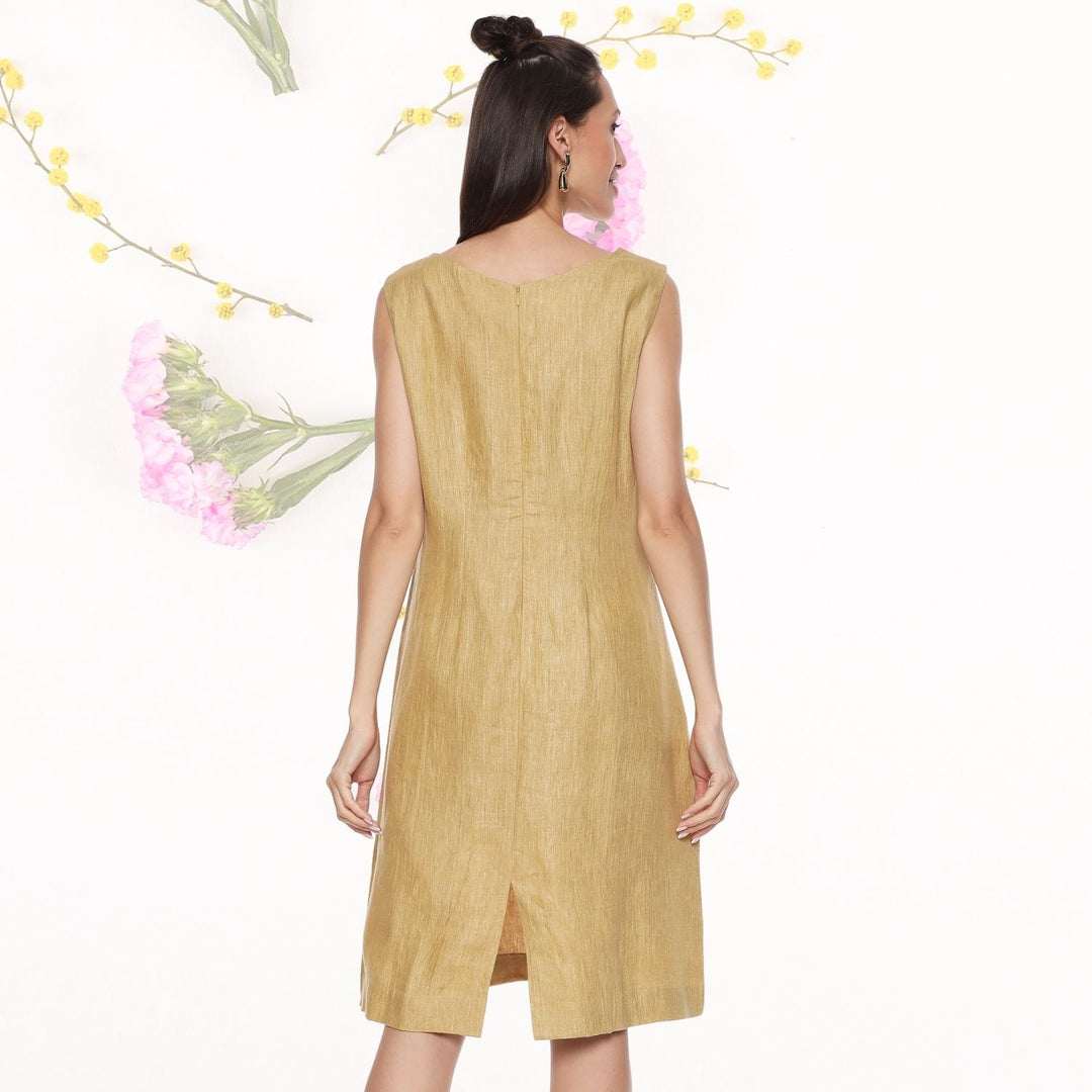Daphne Linen Shift Dress | Monochrome | Embroidered | Minimalistic | G MijhoIndia Daphne Linen Shift Dress | Monochrome | Embroidered | Minimalistic | G MijhoIndia