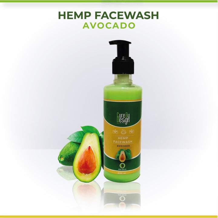 Hemp & Avocado Facewash | Acne Control | Oily Skin | Hydrating | 200 ML