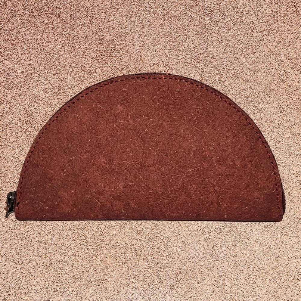 Garnet Maroon Crescent Pouch | Made of Coconut Leather | Vegan | Natural Dye