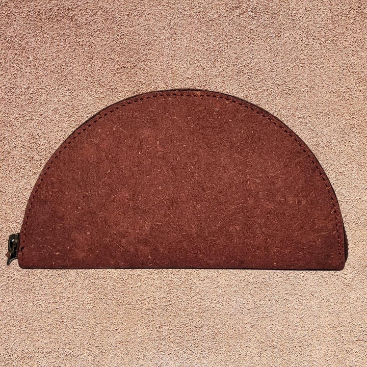 Garnet Maroon Crescent Pouch | Made of Coconut Leather | Vegan | Natural Dye