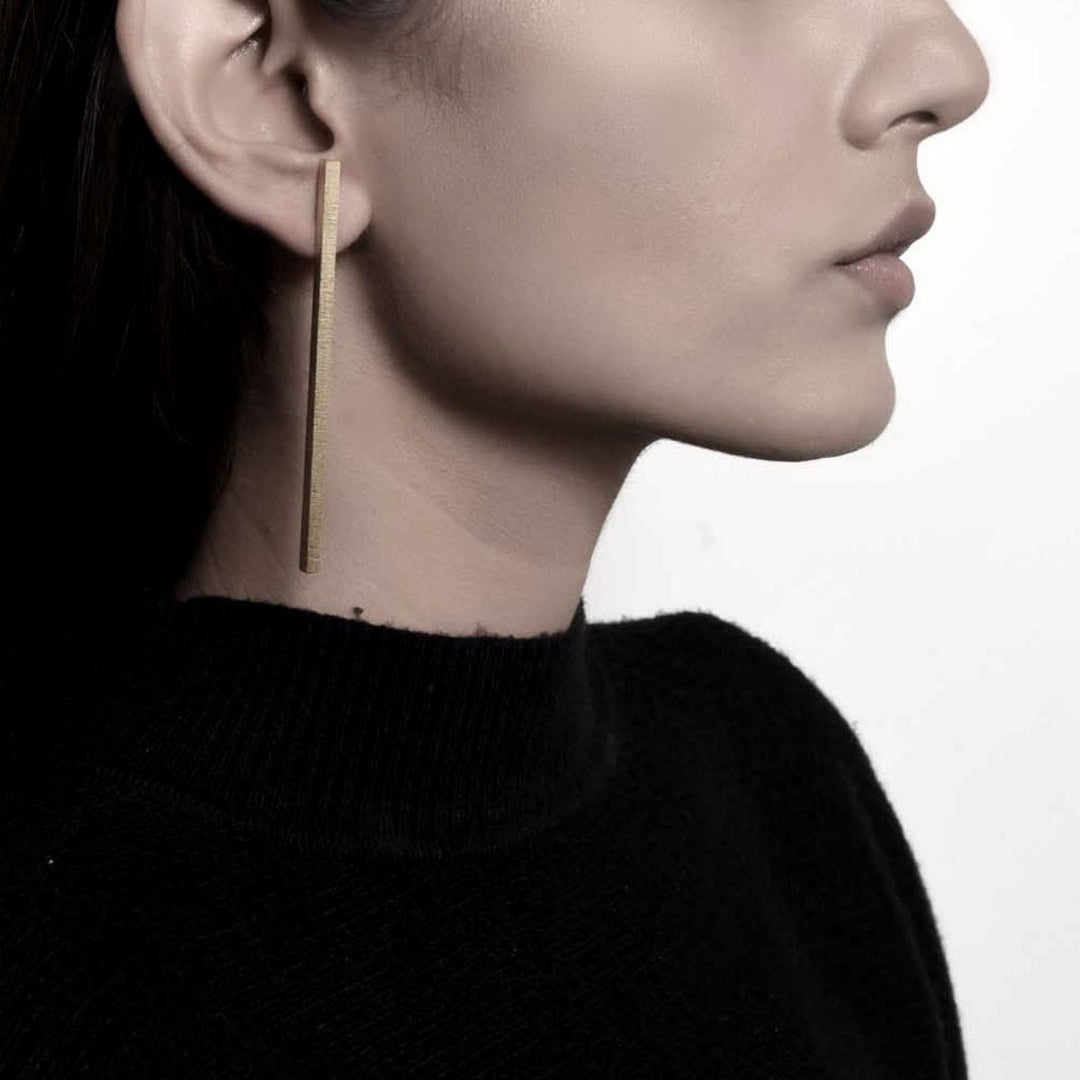 Less Is More | Silver Finish Brass Earrings | Contemporary | Sustainably Crafted