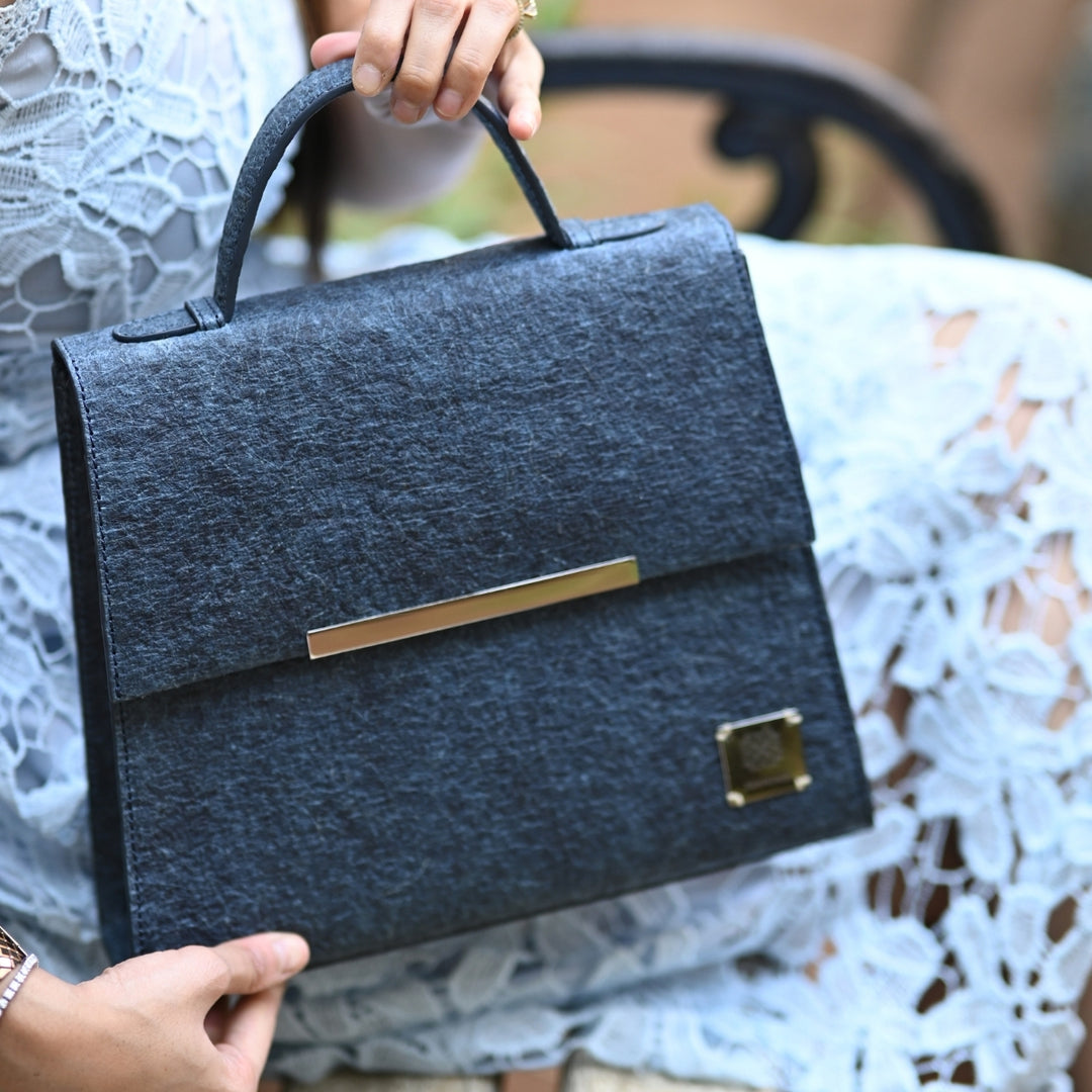 Chic City Bag For Women | Indigo | Coconut Leather | Handle and Strap Option