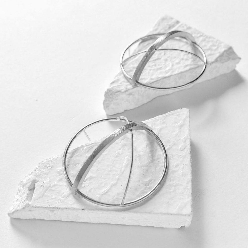 Qinisa Earrings | Silver Finish Brass Jewellery | Hand-Crafted | Eclectic