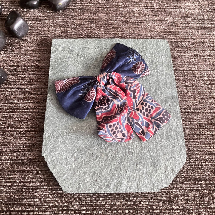 Blue And Red Bow Hair Clip | Hair Accessory For Girls | Stylish | Comfortable