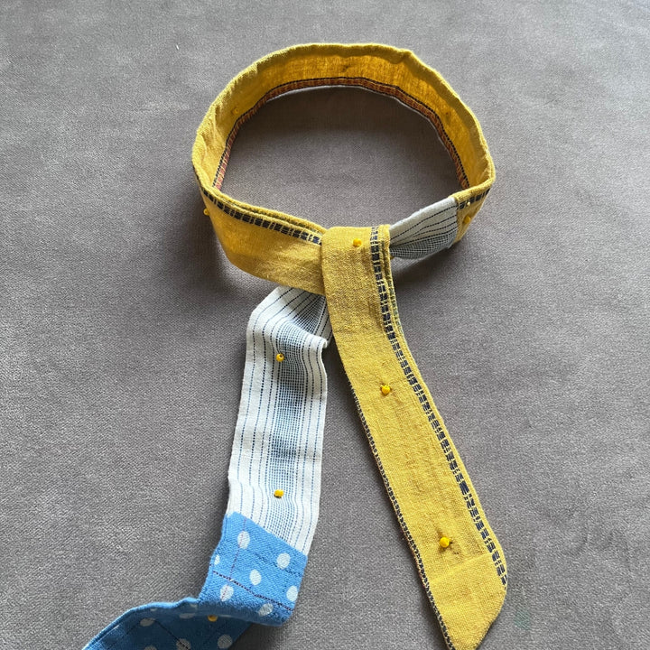 Free Size Headband For Women | Anti-Slip | Stylish | Kala Cotton | Mustard & Blue