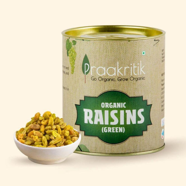 Organic Green Raisins | Sun-Dried Green Grapes | Adds Natural Sweetness | 200 GM