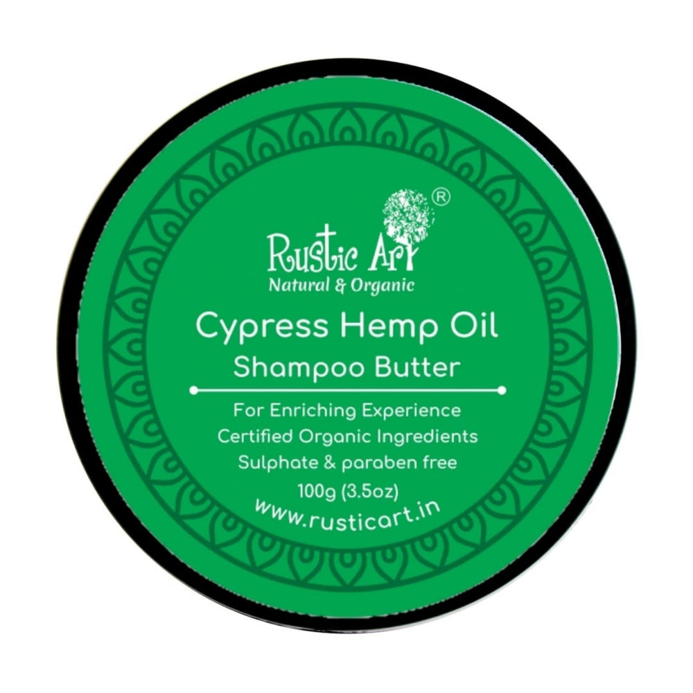Organic Cypress Hemp Oil Shampoo Butter | For Damaged, Frizzy Hair | Adds Shine 