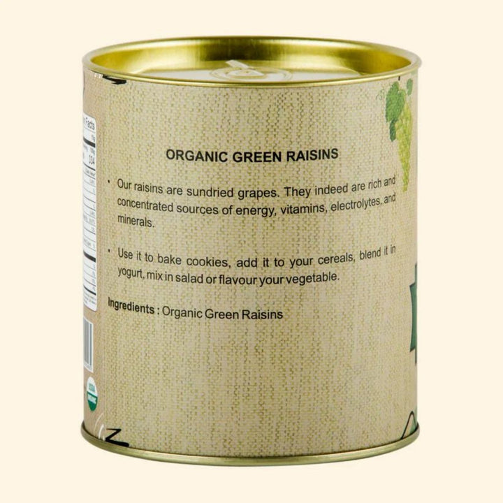 Organic Green Raisins | Sun-Dried Green Grapes | Adds Natural Sweetness | 200 GM