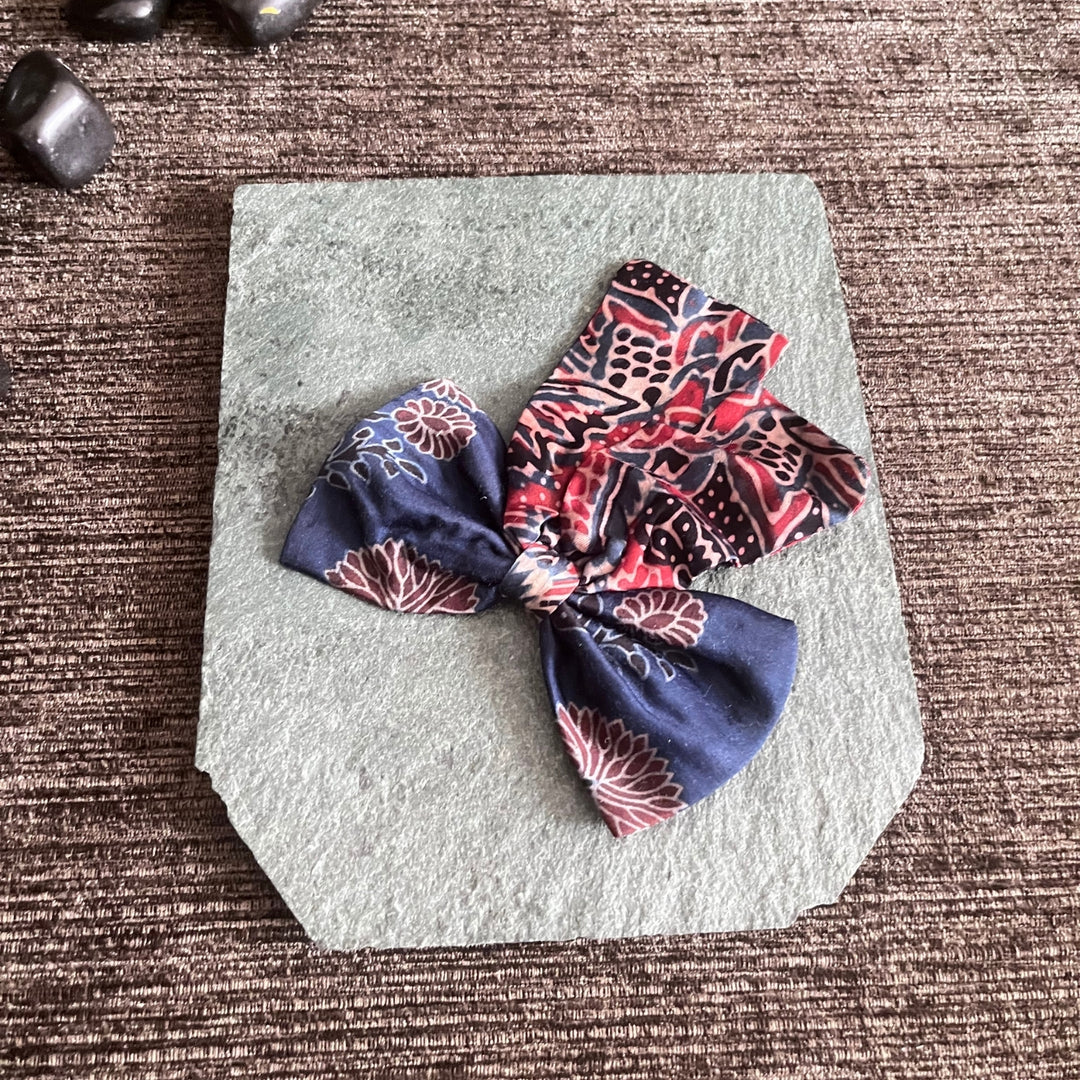 Blue And Red Bow Hair Clip | Hair Accessory For Girls | Stylish | Comfortable