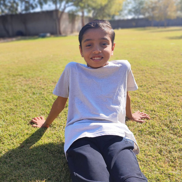 Kids Round Neck T-Shirt | Organic Cotton | Naturally Dyed | Alabaster White