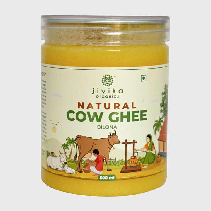 Natural Cow Ghee | Bilona Churned | Pure | Organic | Pet Jar of 500 ML