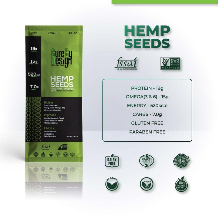 Toasted Hemp Seed with Pink Salt | Vegan | Paleo |  Keto | 30 GM