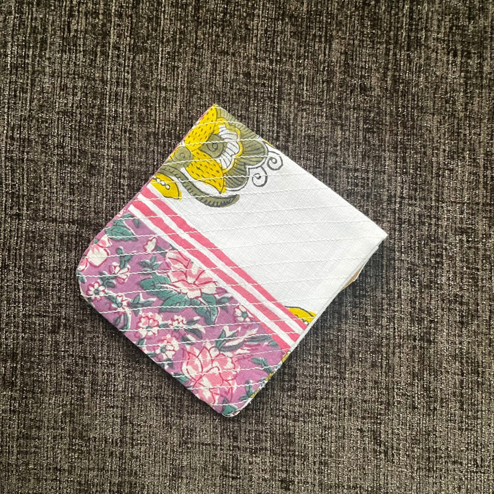 Floral Fusion Print Multi Purpose Cotton Pouch | Travel Essentials