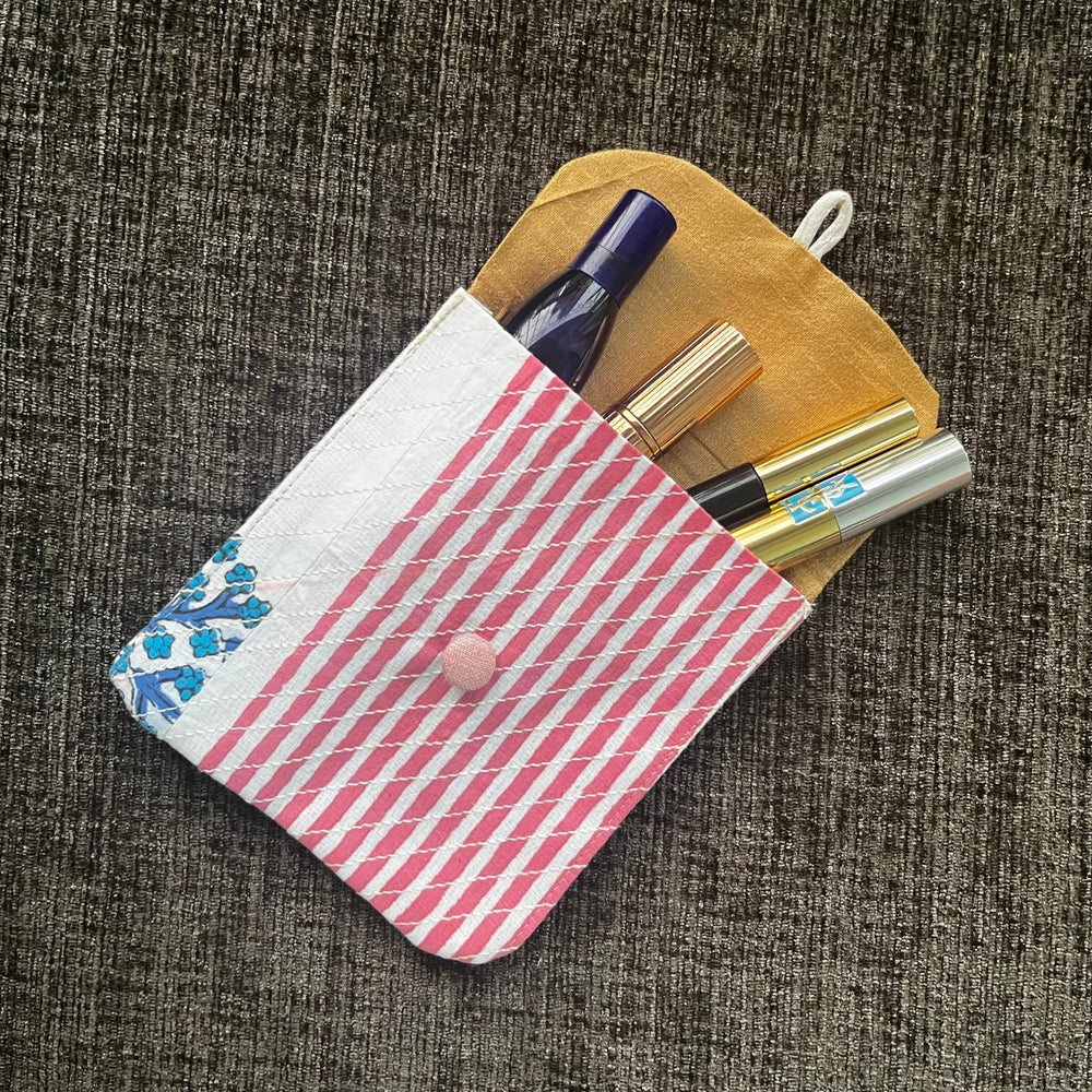 Sustainable Pouch | Organiser For Cosmetics, Jewelry & Stationery | Multi Colour