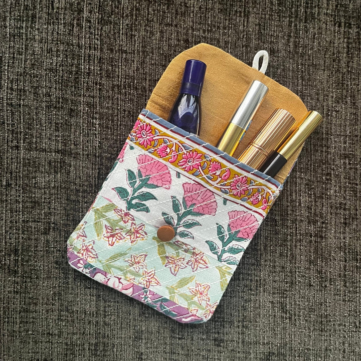 Collage Patterned Organiser Pouch | Multi Coloured