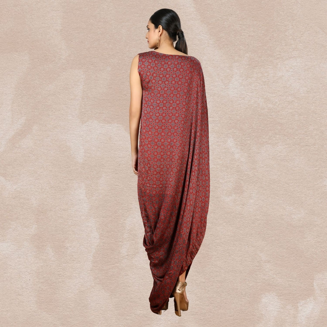 Viviana Cowl Dress | Hand-Block Print | Sujani Embroidery | Stylish