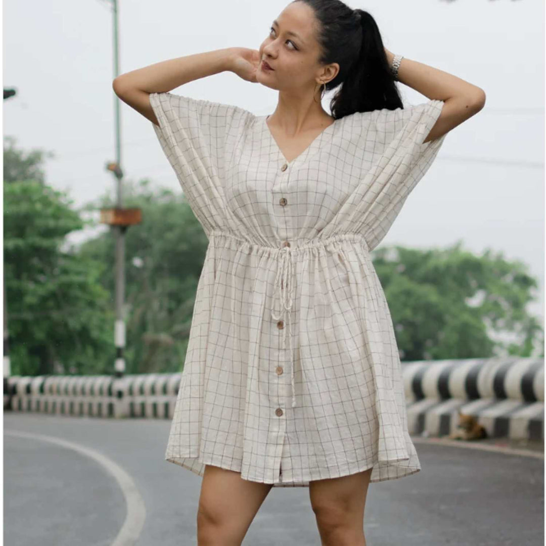 Casual Kaftan for Day Wear | Kala Cotton | Smart Casual | Off-White