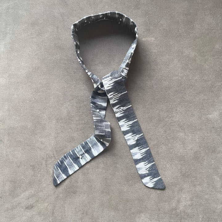 Grey Ikat Headband For Women | Anti-Slip | Soft to Hair | Tie-it-Yourself | Free Size