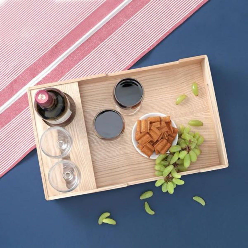 Cresta Wine Serving Tray | Canadian Ash Wood | Hand-Crafted | 18 Inch