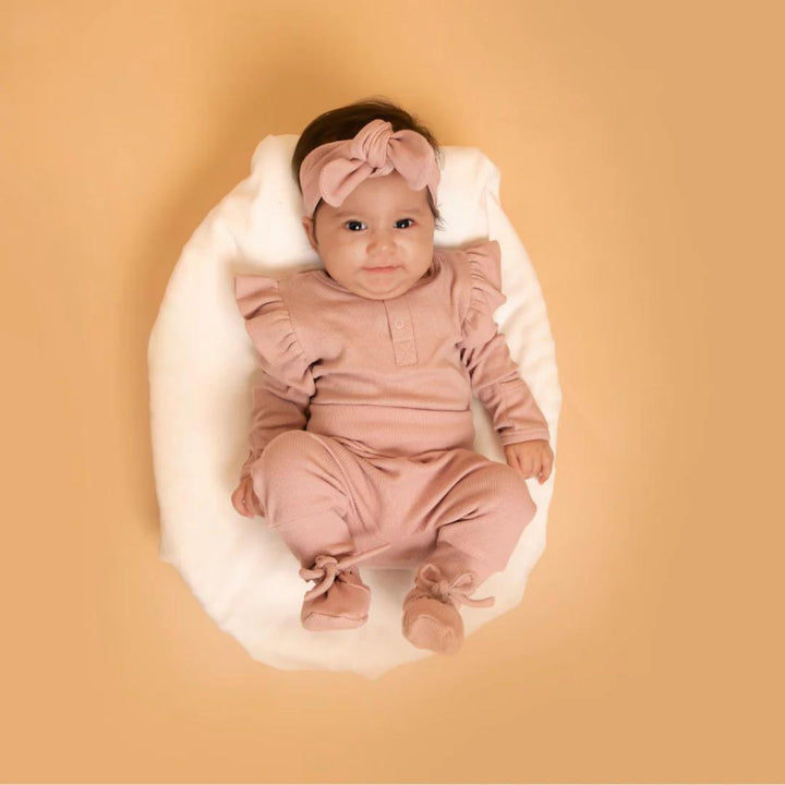 Blush Pink Drawstring Infant Leggings | 100% Cotton | Unisex