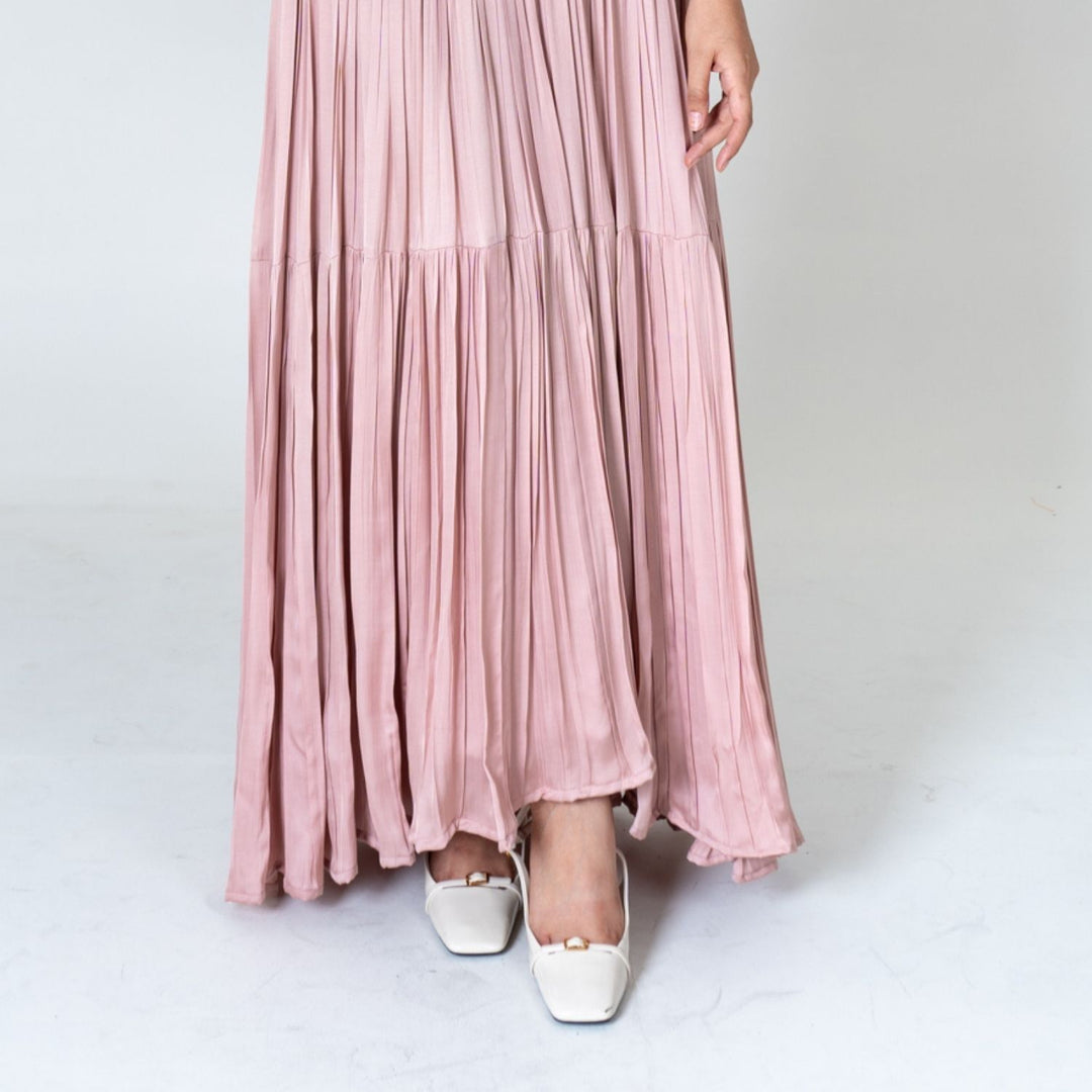 Pink-Orange Color-Blocked Maxi Skirt Set | Modal | Trendy Pairing