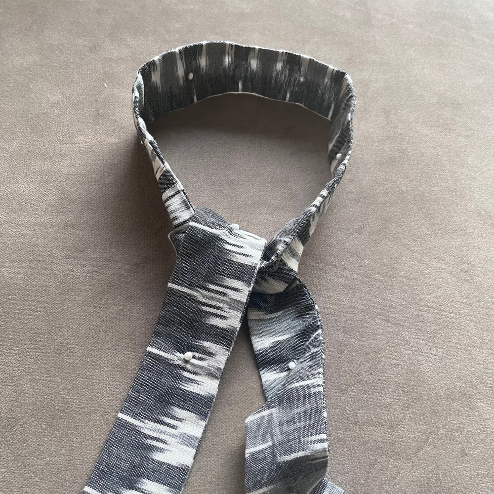 Grey Ikat Headband For Women | Anti-Slip | Soft to Hair | Tie-it-Yourself | Free Size