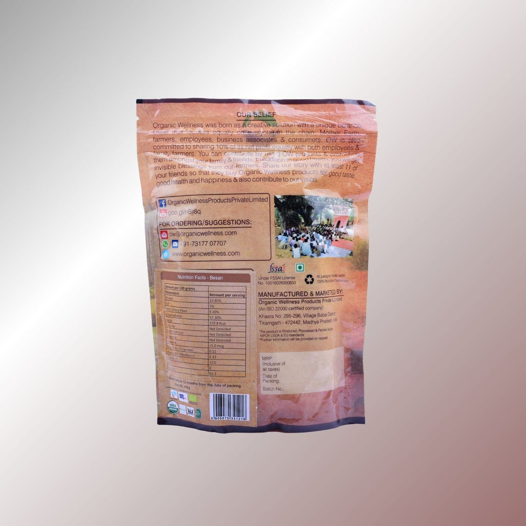 Organic Besan | High in Protein & Fiber | Adulteration Free | Hand Made | 450 GM