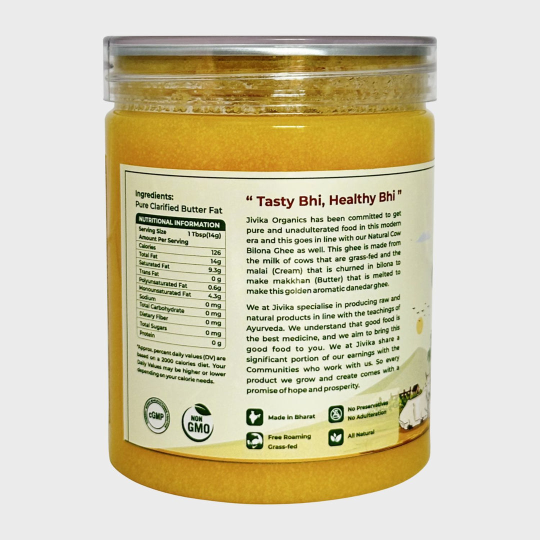 Natural Cow Ghee | Bilona Churned | Pure | Organic | Pet Jar of 500 ML